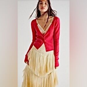 ‼️RARE‼️🎸Free People🎸🔥NWT🔥Lexie Cashmere Cardi in Hot Hot Pink—XS